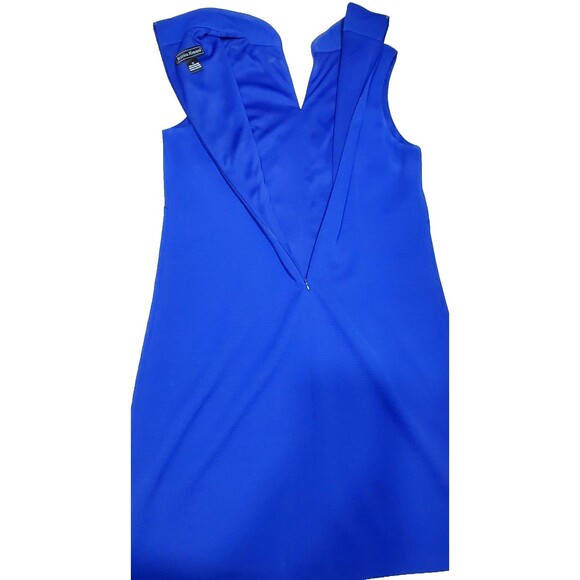 Blue Embroidered Sleeveless Dress Size 12 Retro Mod Boho Chic Cocktail Party A-L - Picture 6 of 16